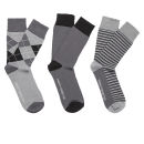 French Connection Men's 3 Pack Socks - Black/Charcoal Grey