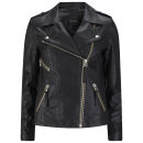 Gestuz Women's Haiku Perforated Leather Jacket - Black