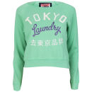 Tokyo Laundry Women's Long Sleeve Cropped Sweatshirt - Washed Green