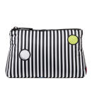 Lulu Guinness Spot on Stripe T Seam Large Make Up Bag - Black/White
