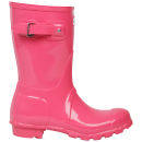 Hunter Women's Original Short Gloss Wellies - Crimson Pink