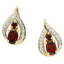 Two Toned Tear Dropped Shaped Garnet Earrings