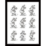 Minnie Mouse Sketched - Framed 30x40cm Print