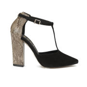 Ravel Women's Albany Animal Print Heeled T-Bar Shoes - Black/Natural