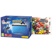 Nintendo 3DS XL Blue and Black Console - Includes Pokemon X & Super Smash Bros.