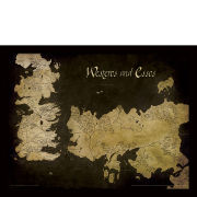 Game of Thrones - Westeros And Essos Antique Map - Framed 30x40cm Print