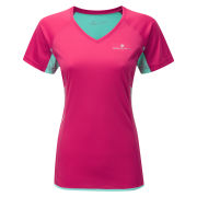 RonHill Women's Aspiration Short Sleeve Running T-Shirt Cerise/Aquamarine