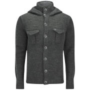 Ringspun Men's Lost Palms Hooded Cardigan - Charcoal Marl