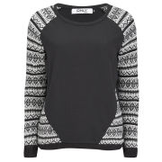 Only Women's Annabell Contrast Jumper - Black