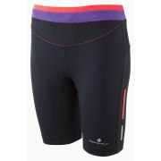 RonHill Women's Aspiration Contour Running Shorts - Black/Cerise Pink
