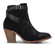 H Shoes by Hudson Women's Lewknor Suede/Leather Heeled Ankle Boots - Black