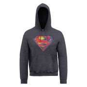 DC Comics Hoody Superman Stencil Logo - Dark Heather