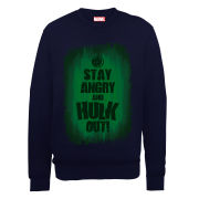 Marvel Avengers Assemble Hulk Stay Angry Men's Sweatshirt - Navy