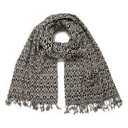 French Connection Women's Brenda Cotton Scarf - Black/White Jacquard