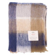 Avoca Mohair M50 Throw (142 x 183cm) - Blue/Brown/Cream
