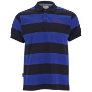 Slazenger Men's Platt Striped Polo Shirt - Navy/Sky/Red