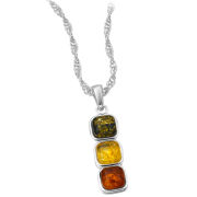 Amber Drop Coloured Gem Pendant