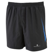 RonHill Men's Advance 5 Inch Running Shorts - Black/Electric Blue