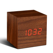 Cube Walnut Click Clock