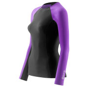 Skins A200 Women's Long Sleeve Thermal Jersey Round Neck - Black/Purple