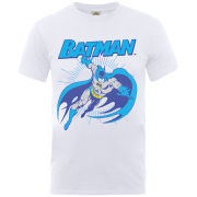 DC Comics Men's T-Shirt Batman Leap - White