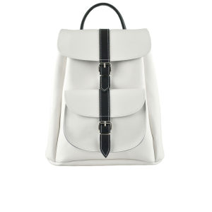 Grafea Piano Small Leather Rucksack - White/Black