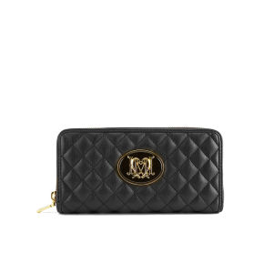 Love Moschino Women's Quilted Zip Around Purse - Black