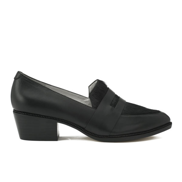 WOMENS LADIES BLACK FAUX LEATHER SLIP ON TWIN GUSSET PLATFORM CASUAL PUMPS SHOES