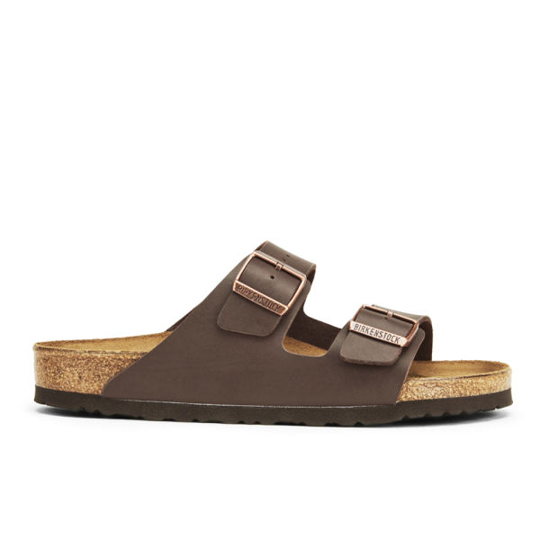 Birkenstock Men's Arizona Double Strap Leather Sandals - Dark Brown