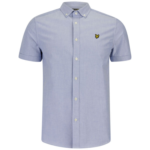 Lyle & Scott Men's Plain Short Sleeve Oxford Shirt - French Navy: Image 01