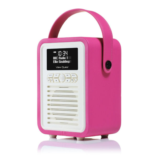 View Quest Retro Mini Bluetooth DAB+ Radio Hot Pink Electronics Zavvi