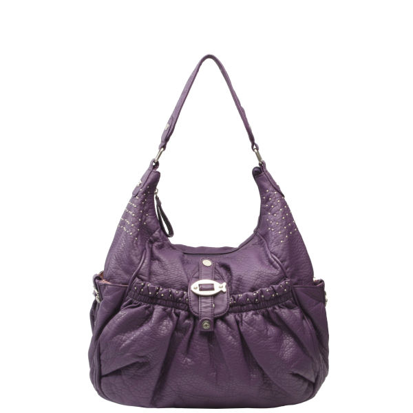 Nica Rowan Large Scoop Stud Detail Shoulder Bag - Purple Nica Rowan Large Scoop Stud Detail Shoulder Bag - Purple