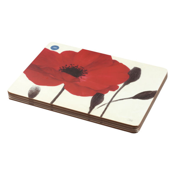Set of 4 Red Poppies Placemats IWOOT