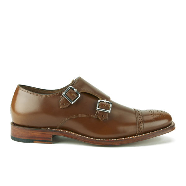 Grenson Women's Mabel Leather Brogue Monk Shoes - Tan Rub Off Clothing ...