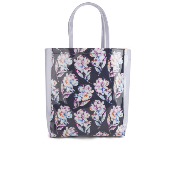 French Connection Women's Printed Plastic Tote Bag - BlackMulti