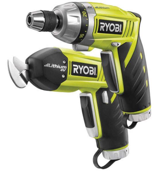 Ryobi Green 4V 2 Piece Screwdriver and Snipping Set Homeware Zavvi