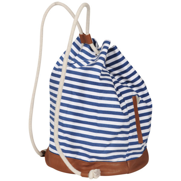 Paul Frank Stripe Drawstring Duffle Bag Navy/Cream Womens Accessories