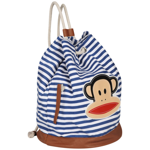 Paul Frank Stripe Drawstring Duffle Bag - Navy/Cream Womens Accessories