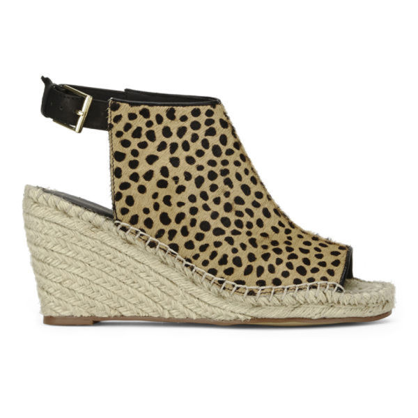 Kurt Geiger Women's Nelly PonyEspadrille Leopard Print Wedged Sandals ...