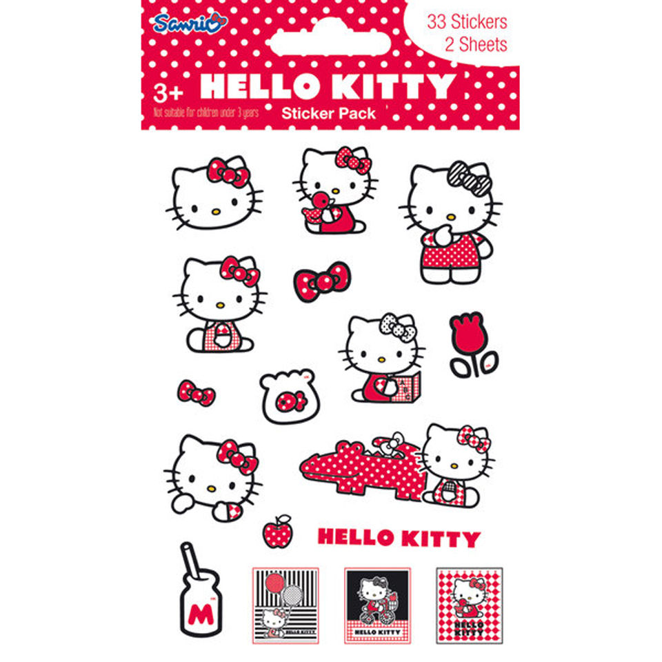 Hello Kitty Red (Glitter) Glitter Sticker Pack IWOOT