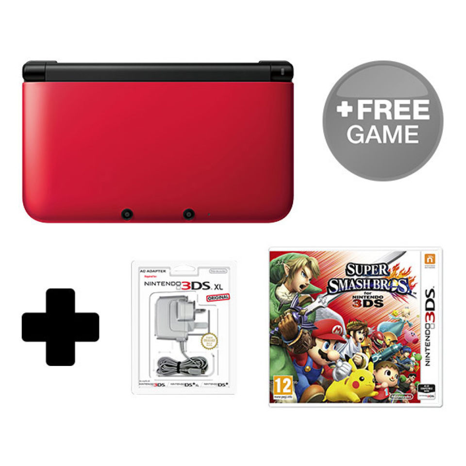 Nintendo 3DS XL Red/Black Super Smash Bros. For Nintendo 3DS Pack