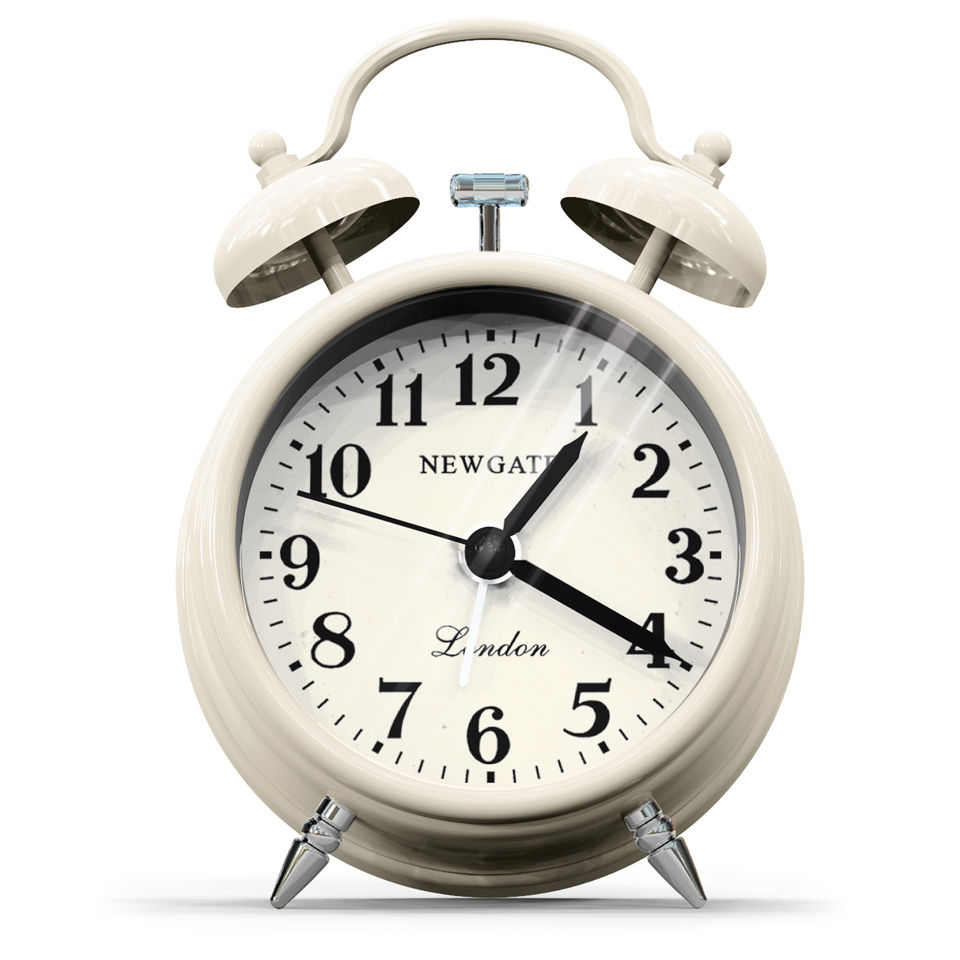 Newgate Miniature Bell Alarm Clock Linen White IWOOT