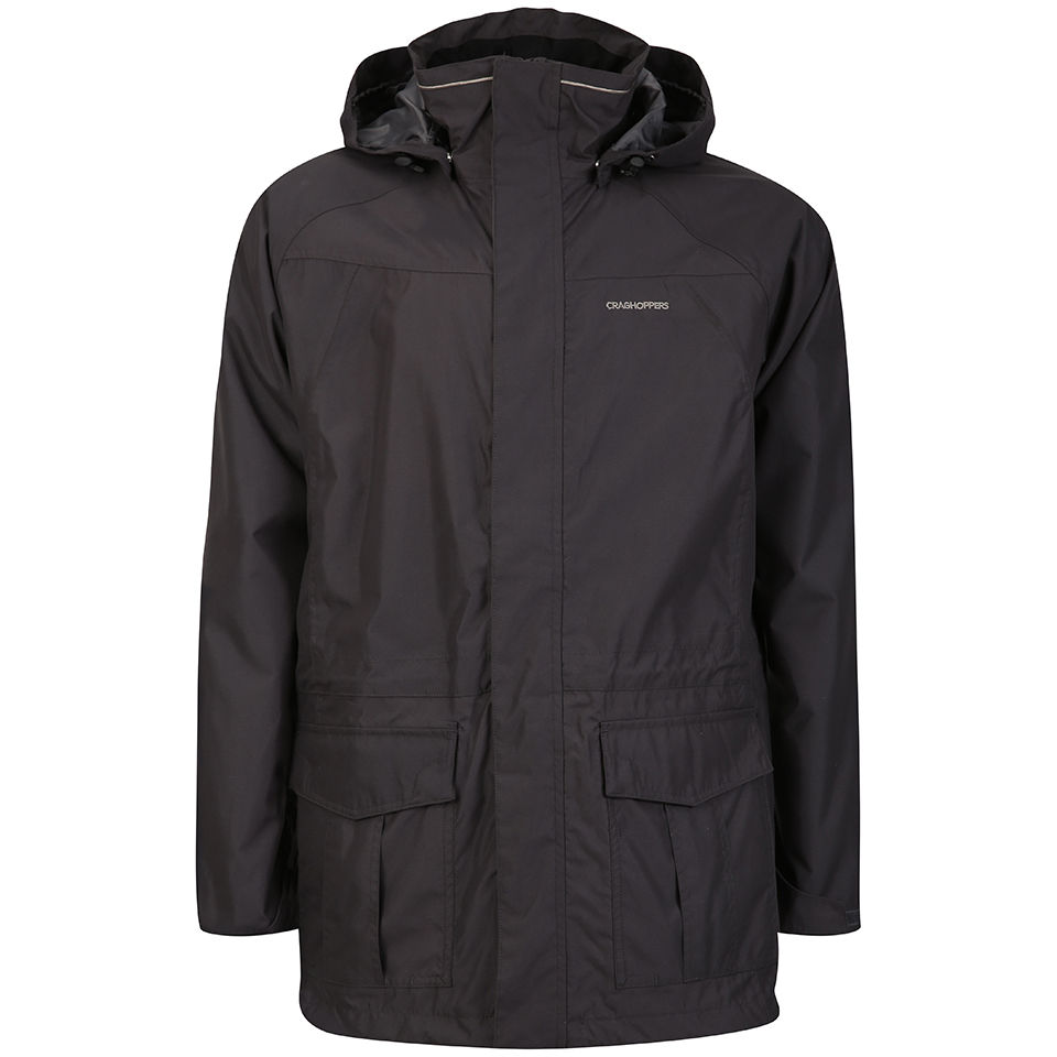 Craghoppers Men's Monroe Long Jacket Black Pepper Clothing