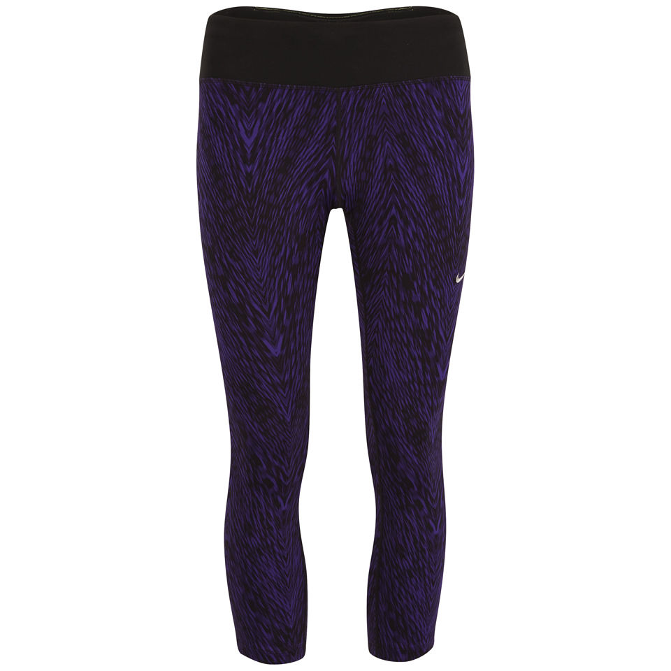 Nike Women's Printed Epic Run Running Cropped Pants Court Purple