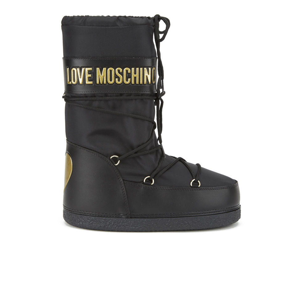 Love Moschino Women's Stivaletto Moon Boots Black Free UK Delivery