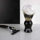 men-ü Barbiere Shave Brush and Stand - Black