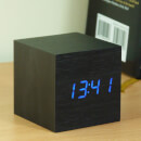 Gingko Cube Click Clock - Black