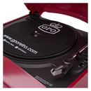 GPO Retro Memphis Turntable 4-in-1 Music System with Built in CD and FM Radio - Red