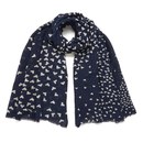 BeckSöndergaard Women's O-Summer Hearts Scarf - Classic Navy