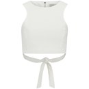 Lavish Alice Women's White Tie Back Crop Top - White